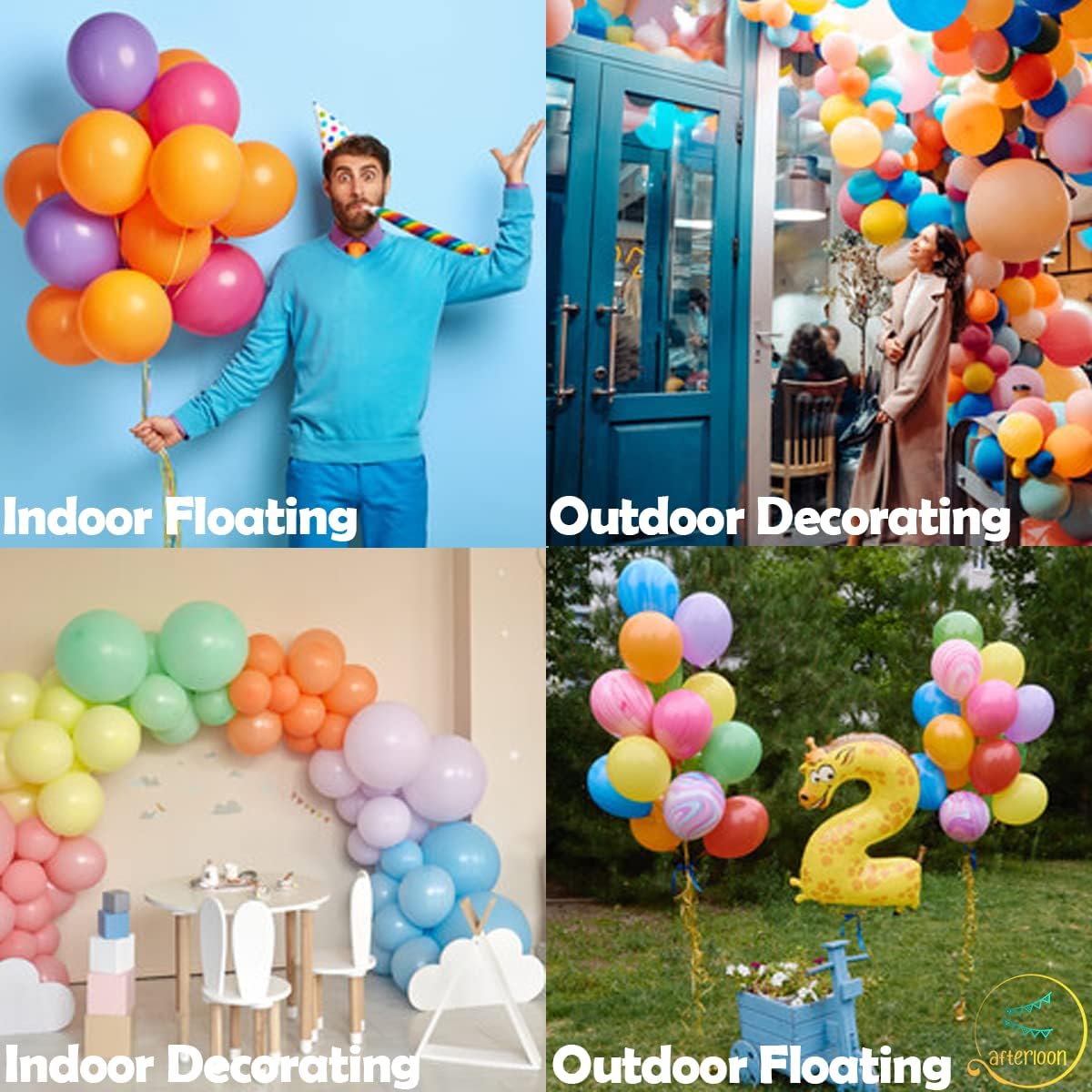 AFTERLOON® Biodegradable Balloons 50 pcs Pastel Blush 10 Inch, Matte Color Thickened Extra Strong Latex Helium Float, for Baby Shower Gender Reveal Garland Wedding Birthday Party Decorations