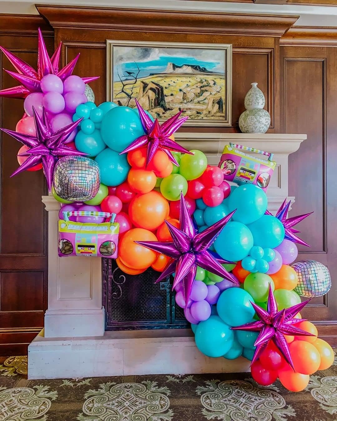 3pcs 26inch 3D Explosion Star foil balloon, rose red Foil Cone Star burst Balloons for Birthday Wedding New Year Party Event