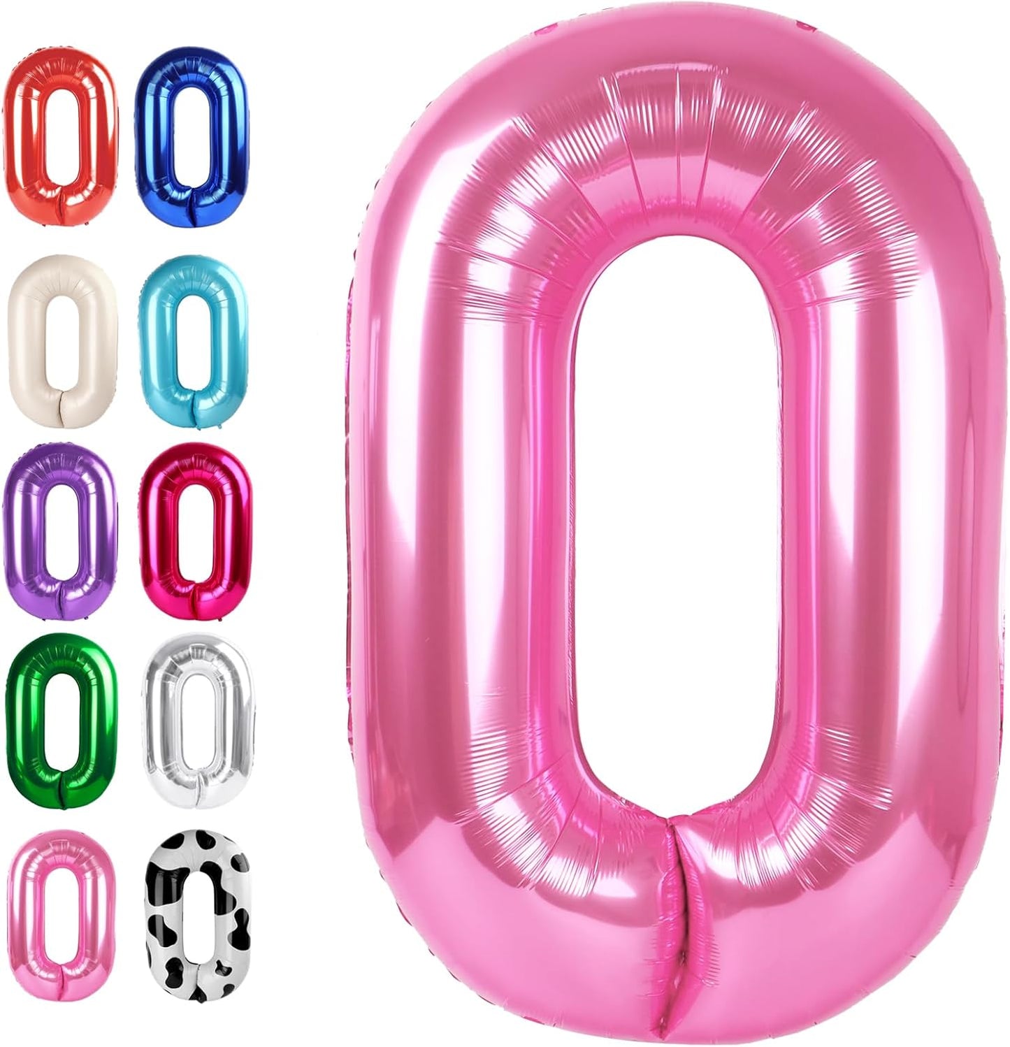 Pink 40 Inch 0 Number Balloons, 0 Decorations for 10 20 30 40 50 60 70 80 90 100Birthday, Foil Giant Birthday Graduations Anniversary Party Balloons