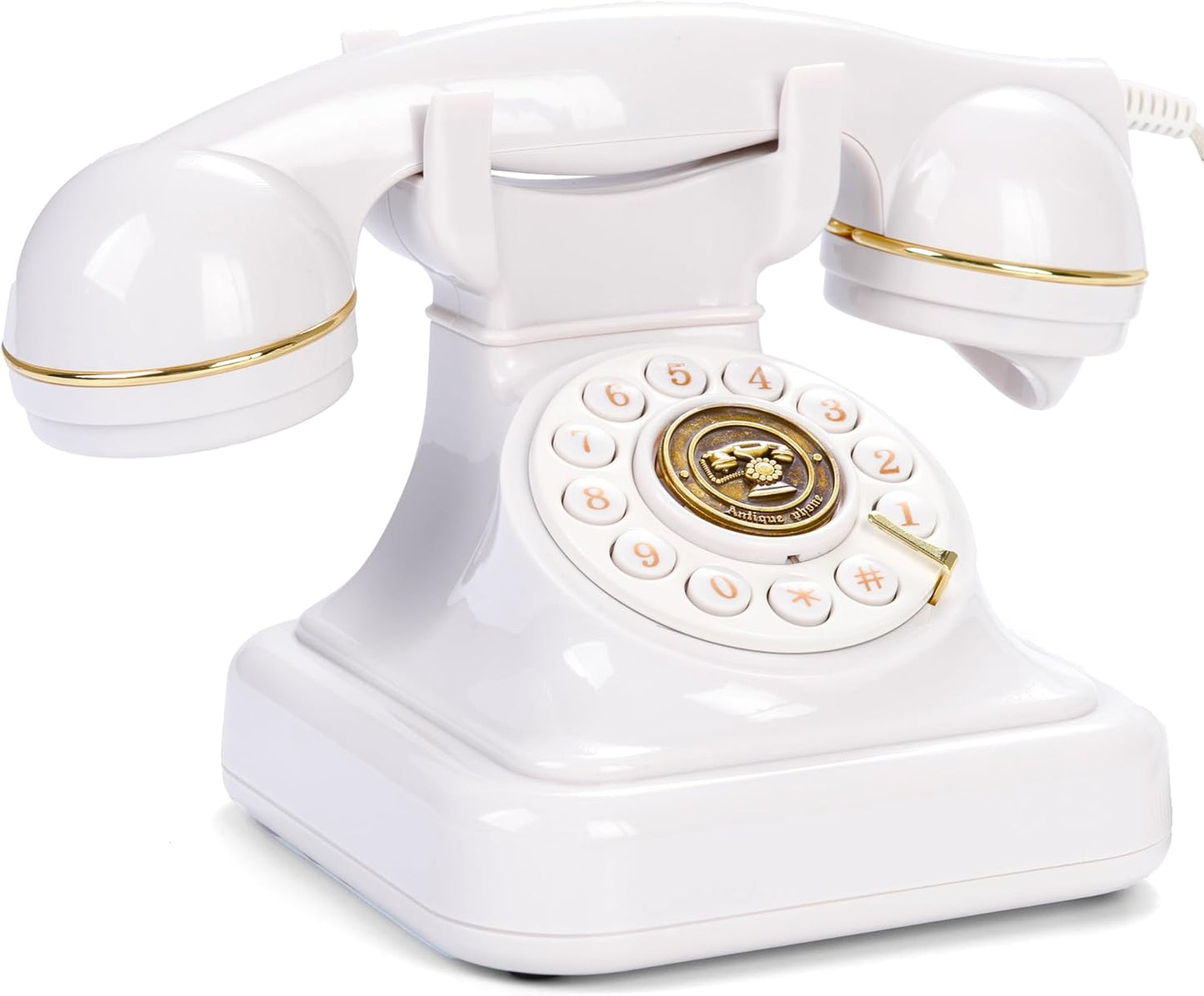 Audio Guest Book Wedding Phone, Retro Audio Phone Guestbook with Clear Voice Recording for Wedding Reception, Bridal Shower, Birthday, Baby Shower, Anniversary, Engagement (White)