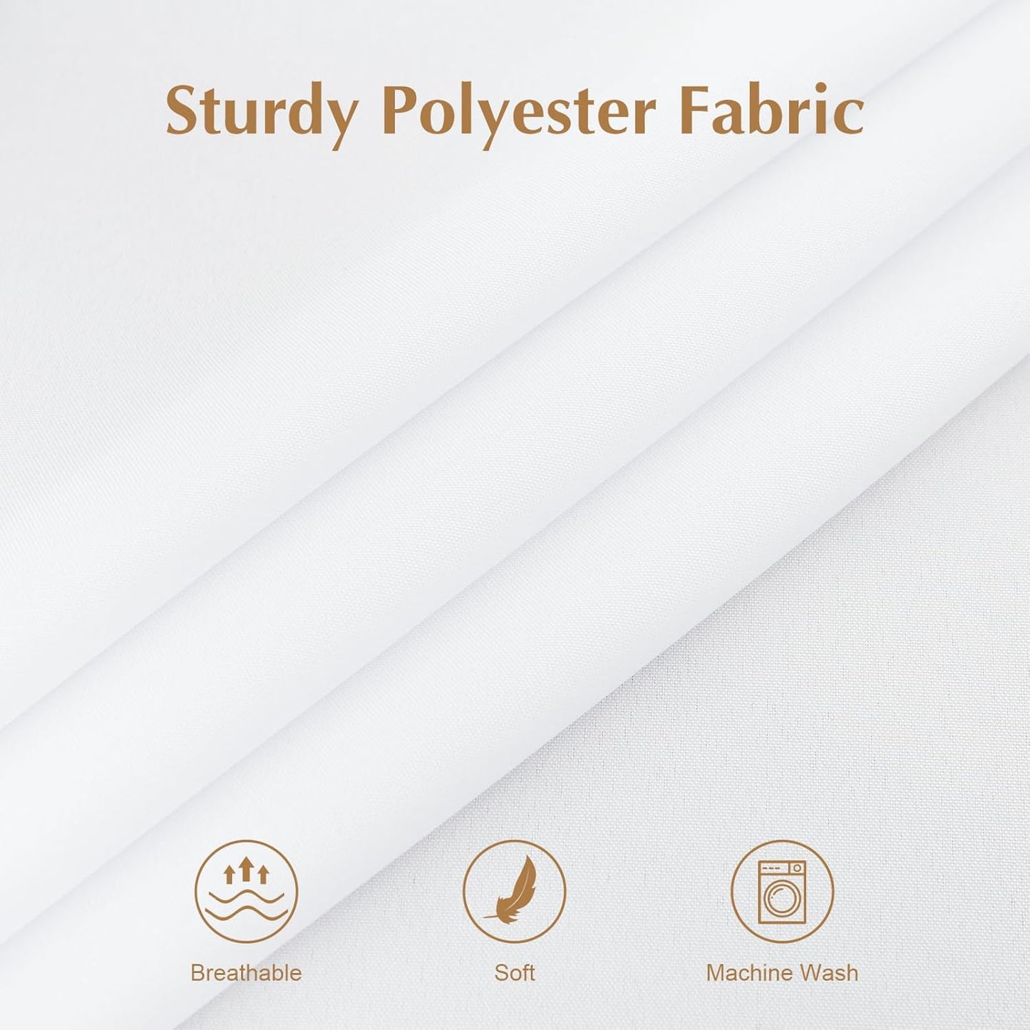 2 Pack Round Table Cloth 60 Inch White Tablecloth Washable Polyester Solid Dining Table Cover for Birthday Party Dinner Holiday Outdoor Indoor