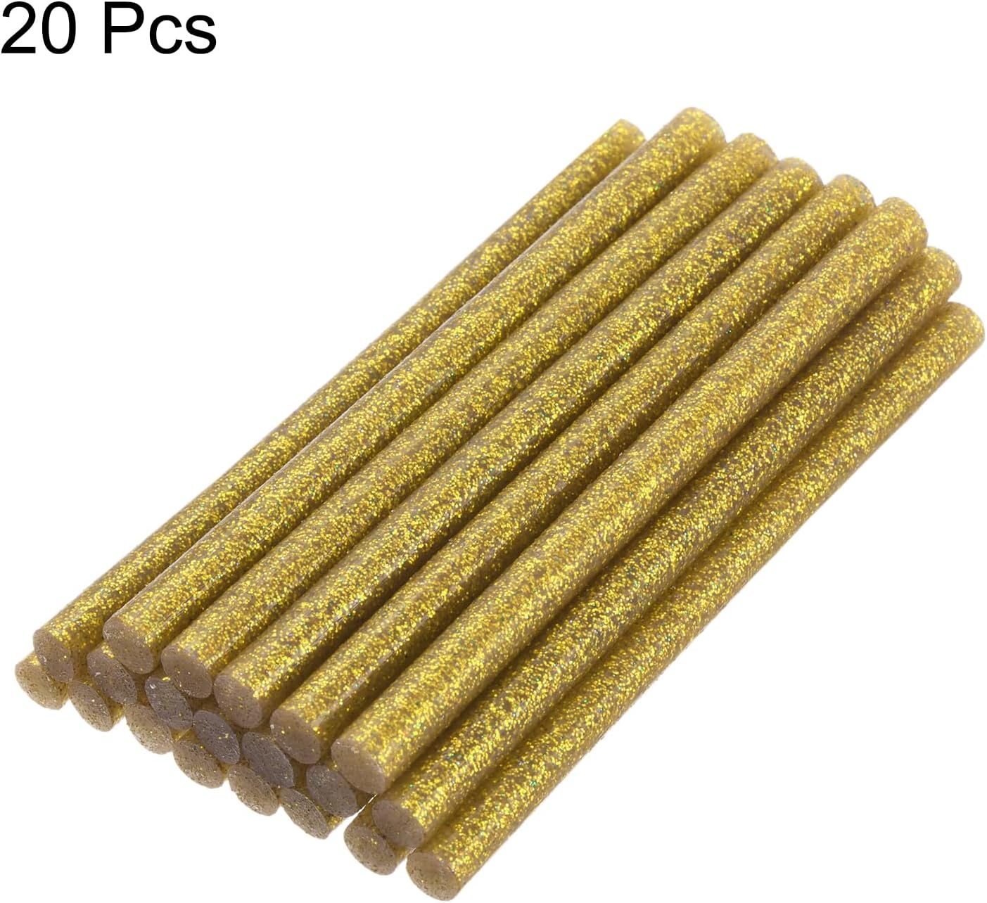 uxcell 20pcs Hot Glue Sticks for Glue Gun 11mm/0.43-inch x 11-inch Mini Hot Melt Adhesive Glue Stick Glitter Gold