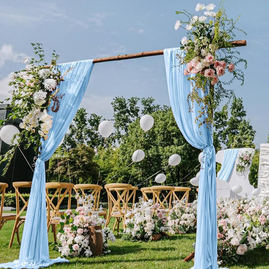 Baby Blue Wedding Arch Draping Fabric 29" x 20 FT Blue Wedding Drapes for Backdrop Sheer Curtains Drapes for Romantic Bridal Baby Shower Ceremony Birthday Party Fall Outdoor Events