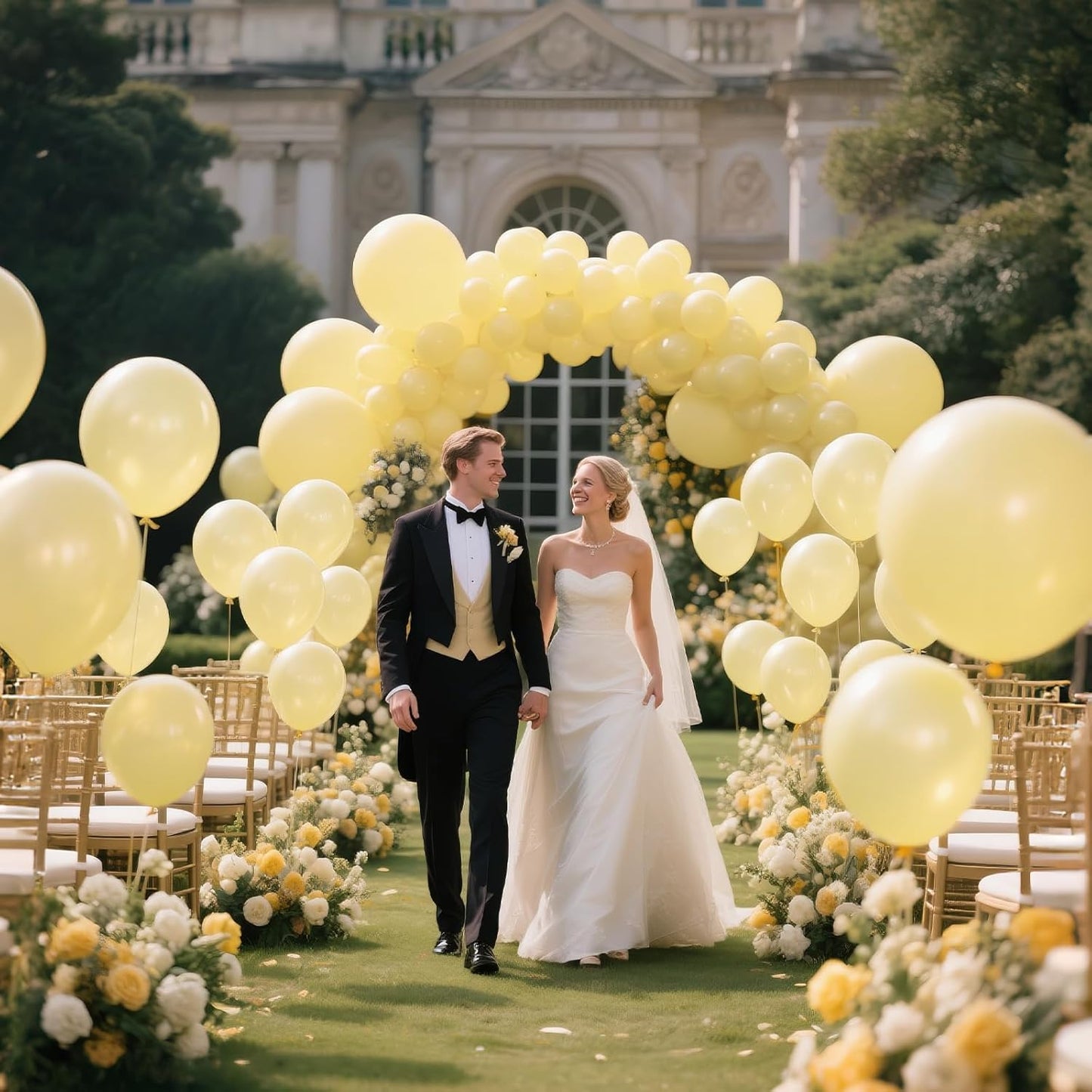 110pcs Pastel Yellow Balloon 12 Inch, Pastel Yellow Latex Balloons for Birthday Party Baby Shower Wedding(with 2 Ribbons).