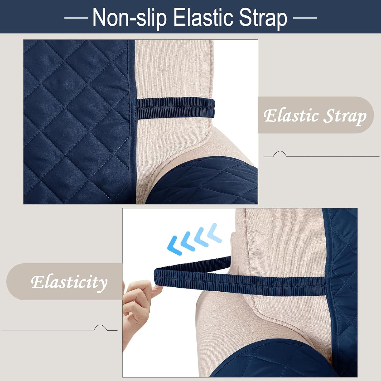 Reversible Loveseat Sofa Covers Couch Cover Furniture Protector(Loveseat Small,Navy/Camel)