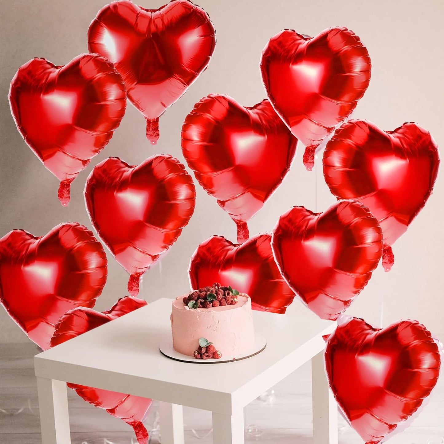 12 Pcs Heart Balloons 18 Inch Red Heart Shaped Balloons Helium Foil Balloon For Baby Shower Birthday Wedding Bridal Engagement Anniversary Valentines Day Decorations Women Girls