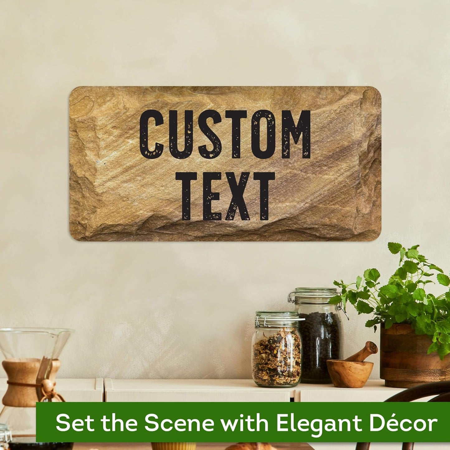 Custom Sign, Custom Street Sign, 11 Font Colors, 13 Font Styles, 4 Hole Options, 22 Sizes, 9x18 Inches, Rust Free DiBound, Fade Resistant, Made in USA by My Sign Center (Stone)