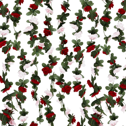 12 Pcs 99 Ft Flower Garland Rose Vines, Rose Garland for Decoration, Flower Vine for Room Table Birthday Wedding Party Garden Wall Decor