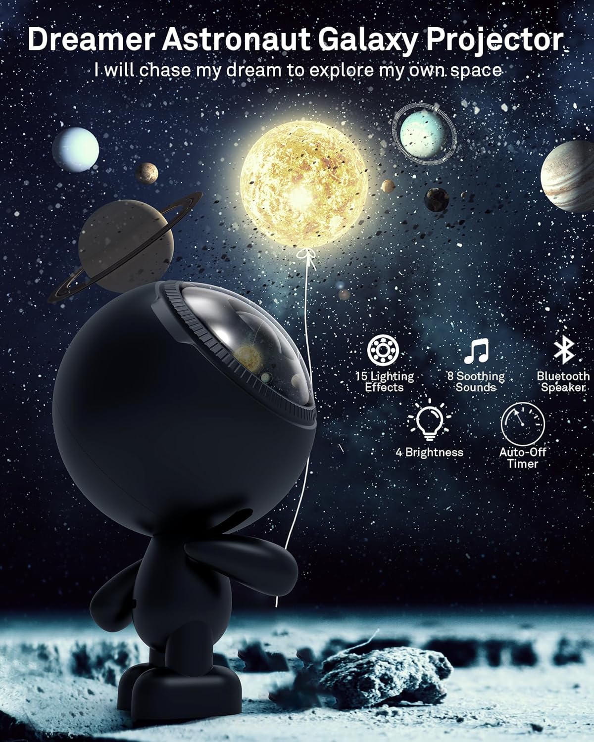 AIRIVO Star Projector,Astronaut Galaxy Projector Night Light Bluetooth Speaker with Remote,White Noise,Interactive Posture Adjust,Room Bedroom Decor,Birthday Christmas Gifts for Kids Adults