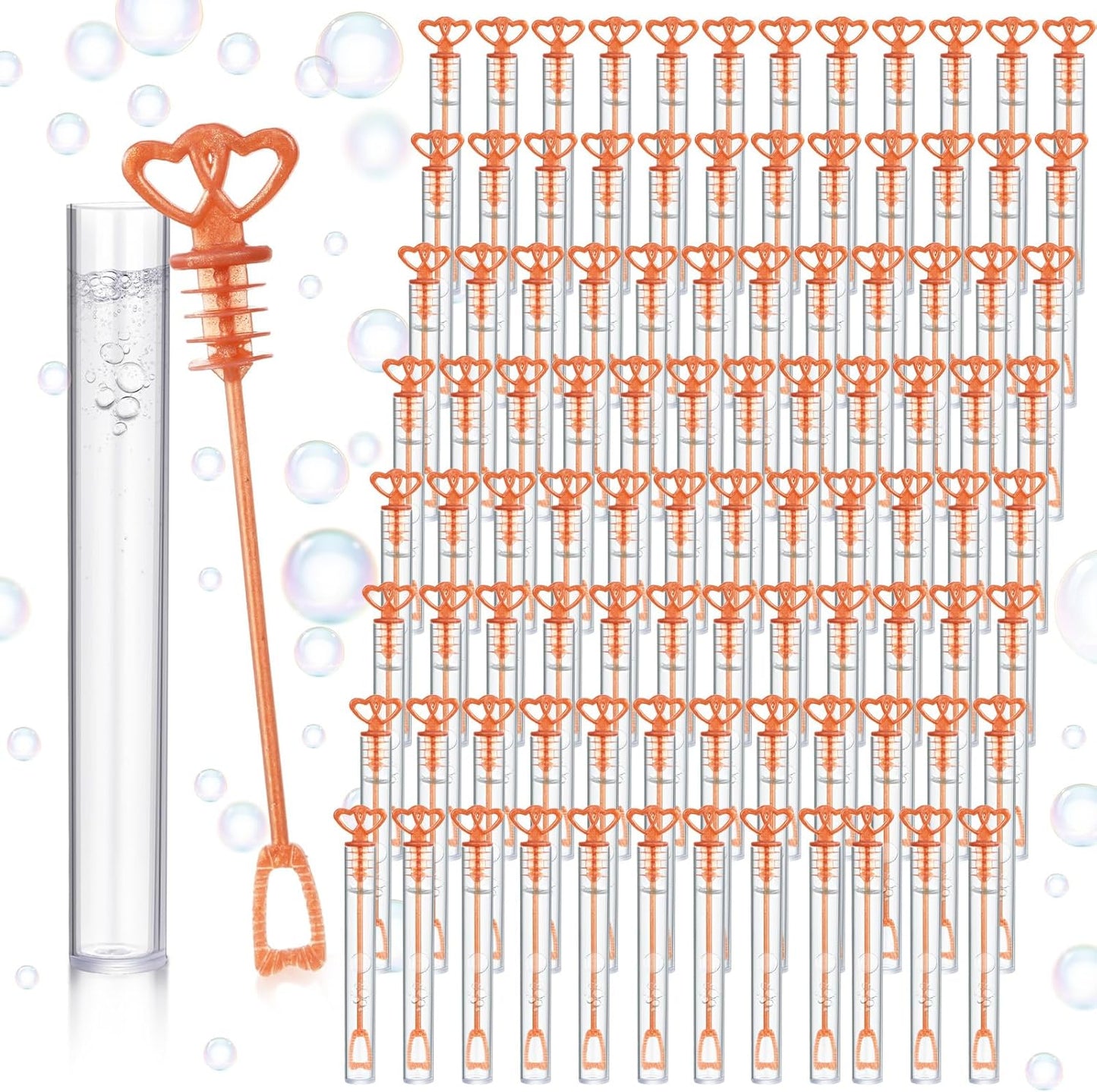 150 Pcs Bubble Wands Bulk for Wedding Party Mini Heart Wand with Bubble Solution for Wedding Bridal Showers Valentine Anniversary Graduation Birthday Supplies(Rose Gold,Double Heart)