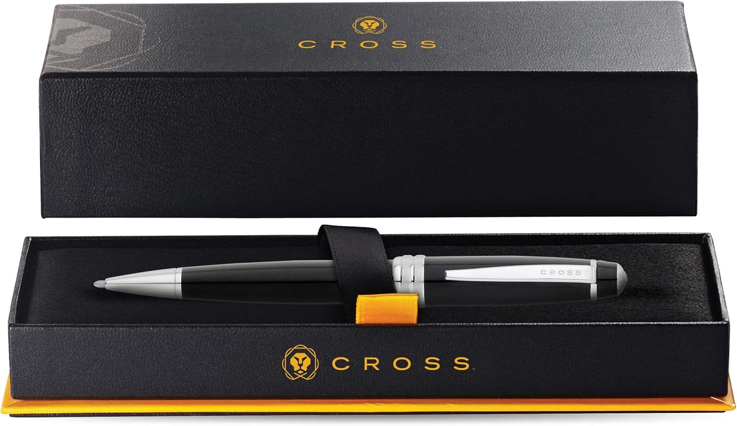 Cross Bailey Refillable Rollerball Pen Presented in a Premium Gift Box - Medium Point, Black Ink, Black