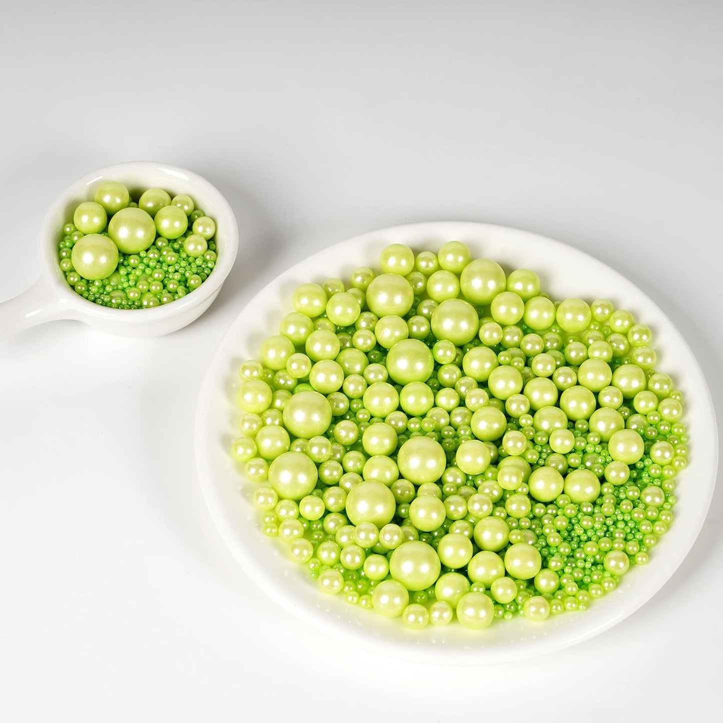 Kasvan Halloween Green Pearl Sugar Sprinkles - Edible Candy Pearls 130g/4.58 Oz, Mix Size, Baking Cake Decorations, Ice Cream Toppings and Cookie Decorating, Wedding Party Chirstmas Supplies