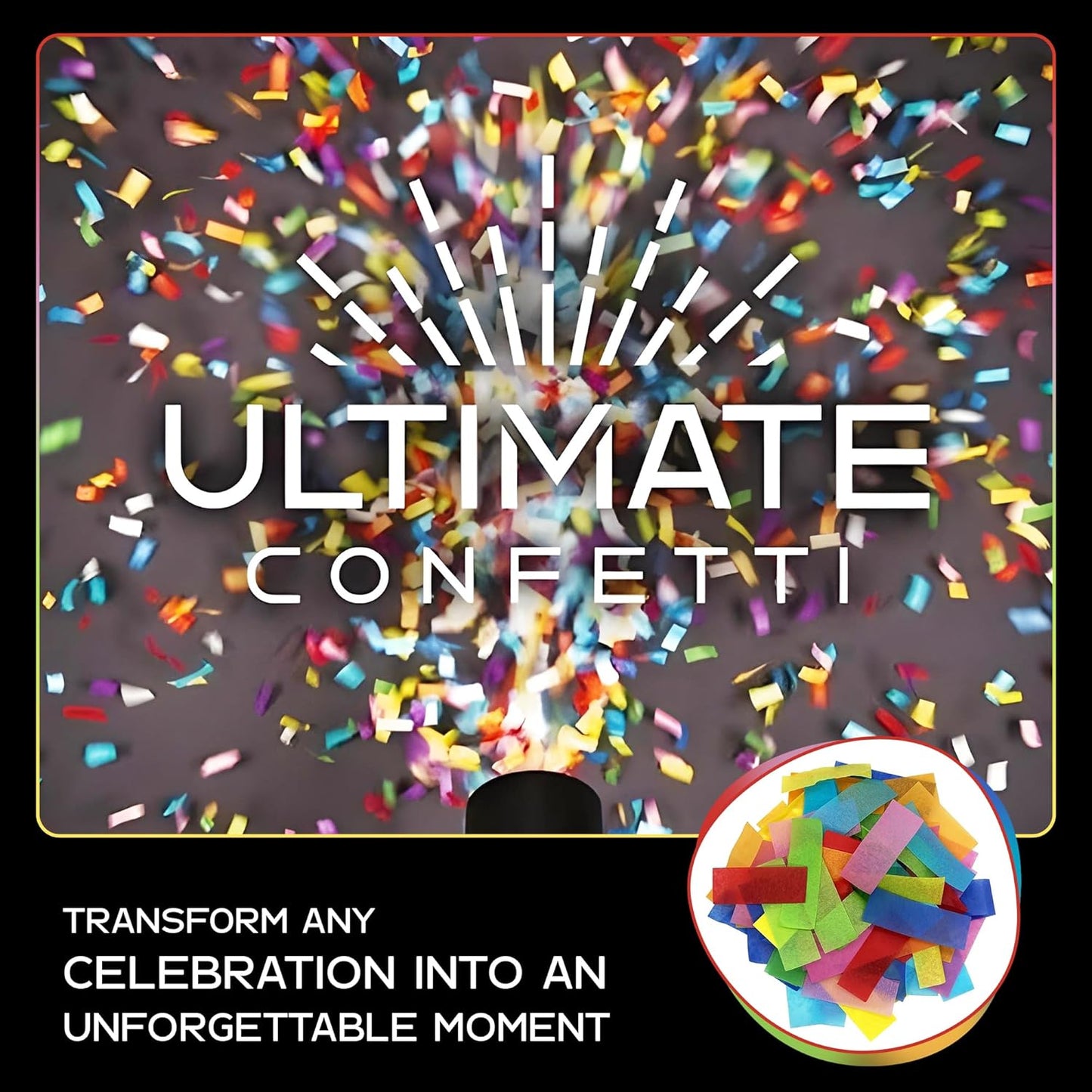 Ultimate Confetti, Multicolor Biodegradable Confetti - Rectangular Fluttering Tissue Paper Confetti for Cannon and Launcher use - Best for Gender Reveal, Birthday, Wedding, and Parties - 1 lb, 16 oz