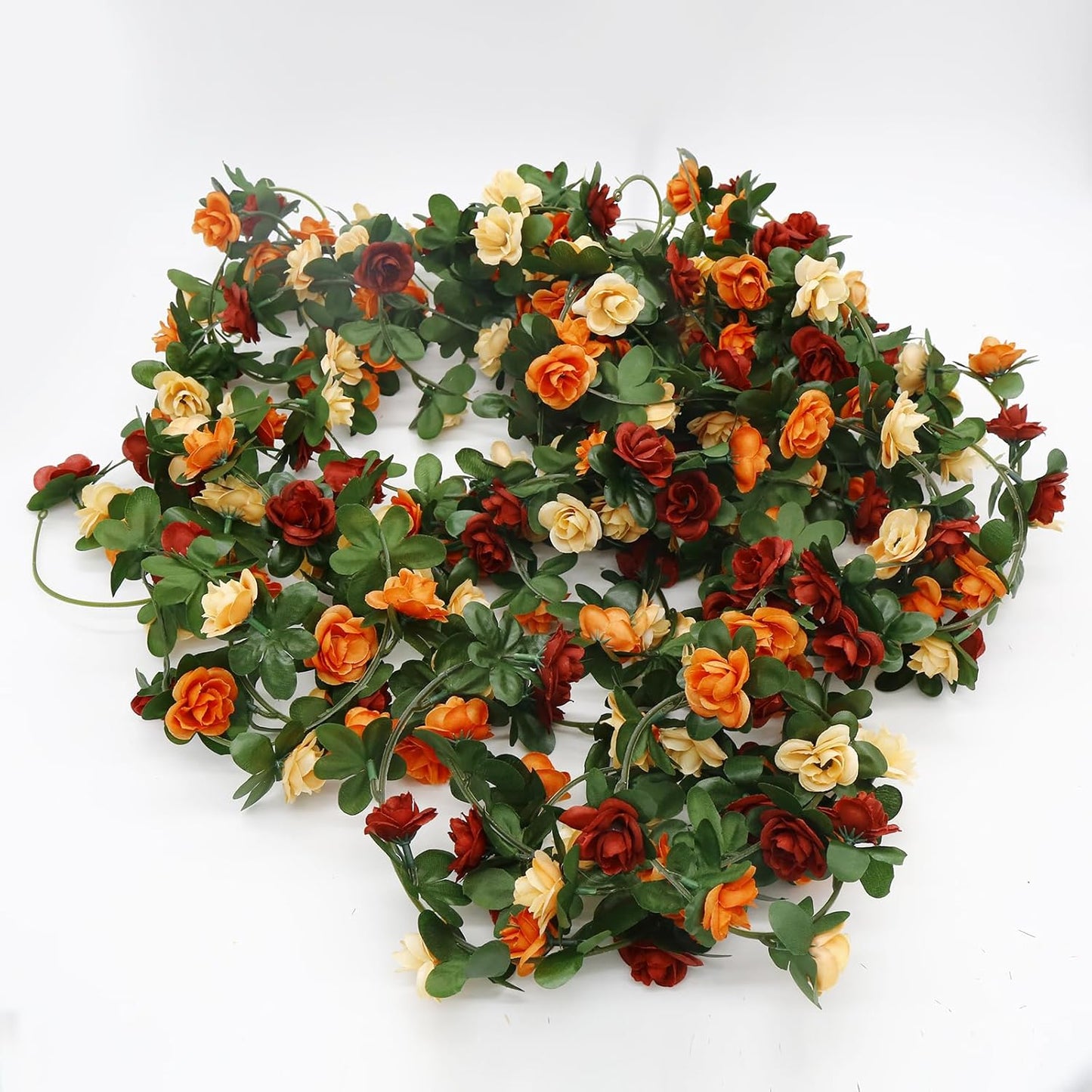 12 PCS 98.4 FT Artificial Flower Garland Rose Garland for Wedding Room Decor（12,Terracotta）