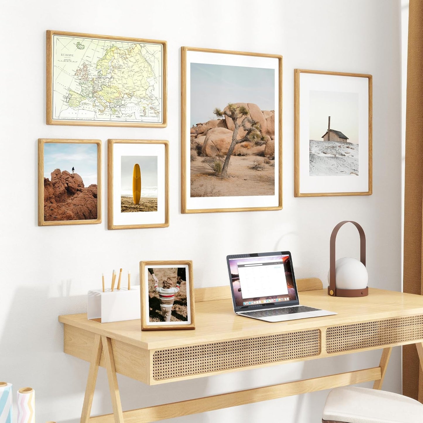 22x28 Frame with Mat to 18x24 Picture Frames USA-Sourced Natural Solid Oak Wood Handcrafted Rounded Corner Display with Real Glass Family Picture, Wedding Photo