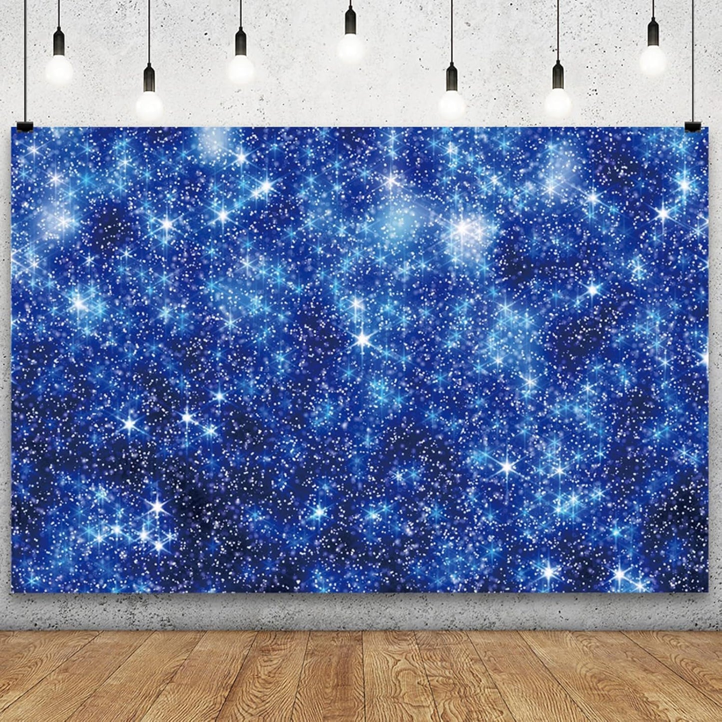 YongFoto Blue Glitter Backdrop 5x3ft Silver Light Spots Navy Blue Sequin Bokeh Photography Background Birthday Bridal Shower Wedding Photography Background Party Banner Decor Portraits Photoshoot