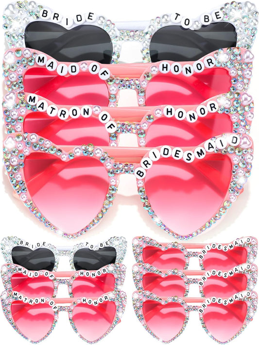 6 Pcs Bride Sunglasses Bachelorette Sunglasses Party Favors for Bridesmaids for Wedding Party Bride to Be Gifts