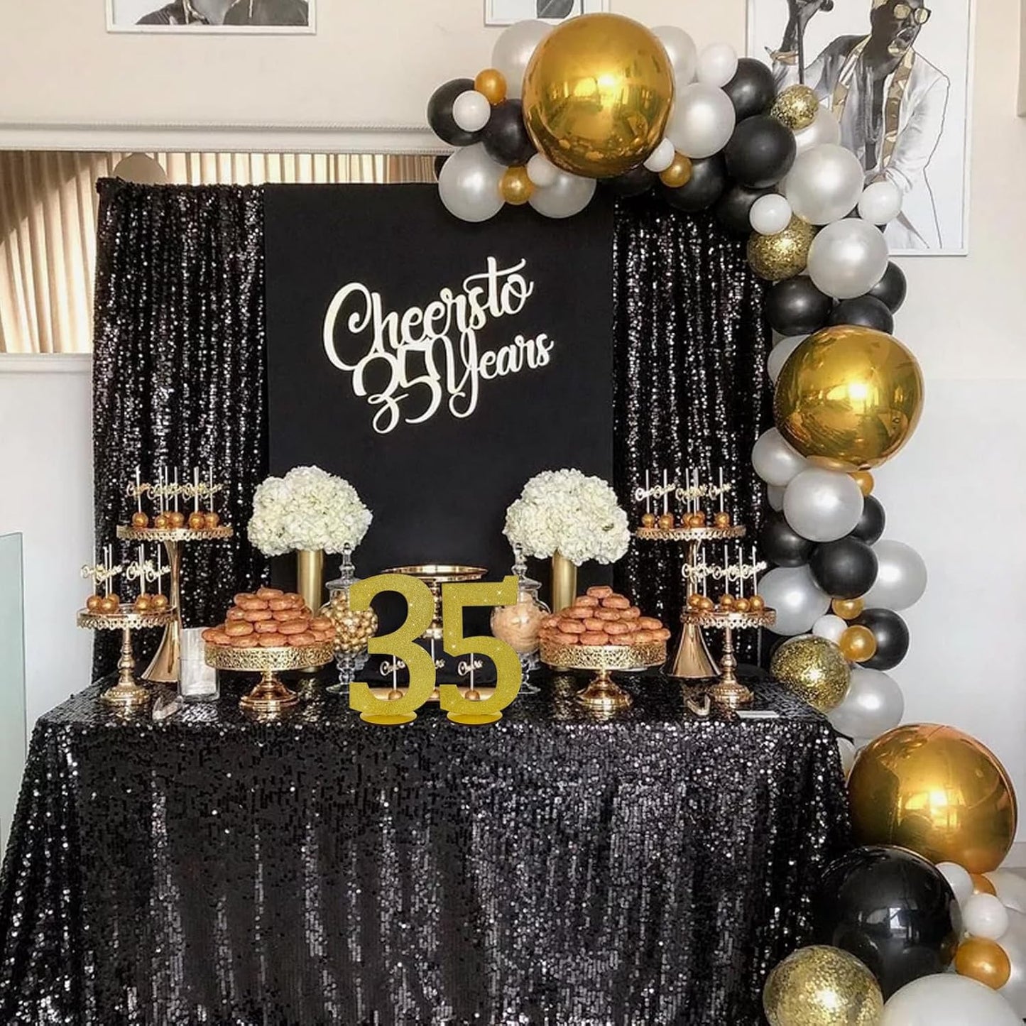 TONIFUL 11.8 Inch Gold Glitter Numbers Table Centerpieces 0-9 Birthday Party Decorations,Shining Gold Digital 3 for Birthday Party,Wedding,Bridal Shower,Engagement,Photo Shoot,Anniversary