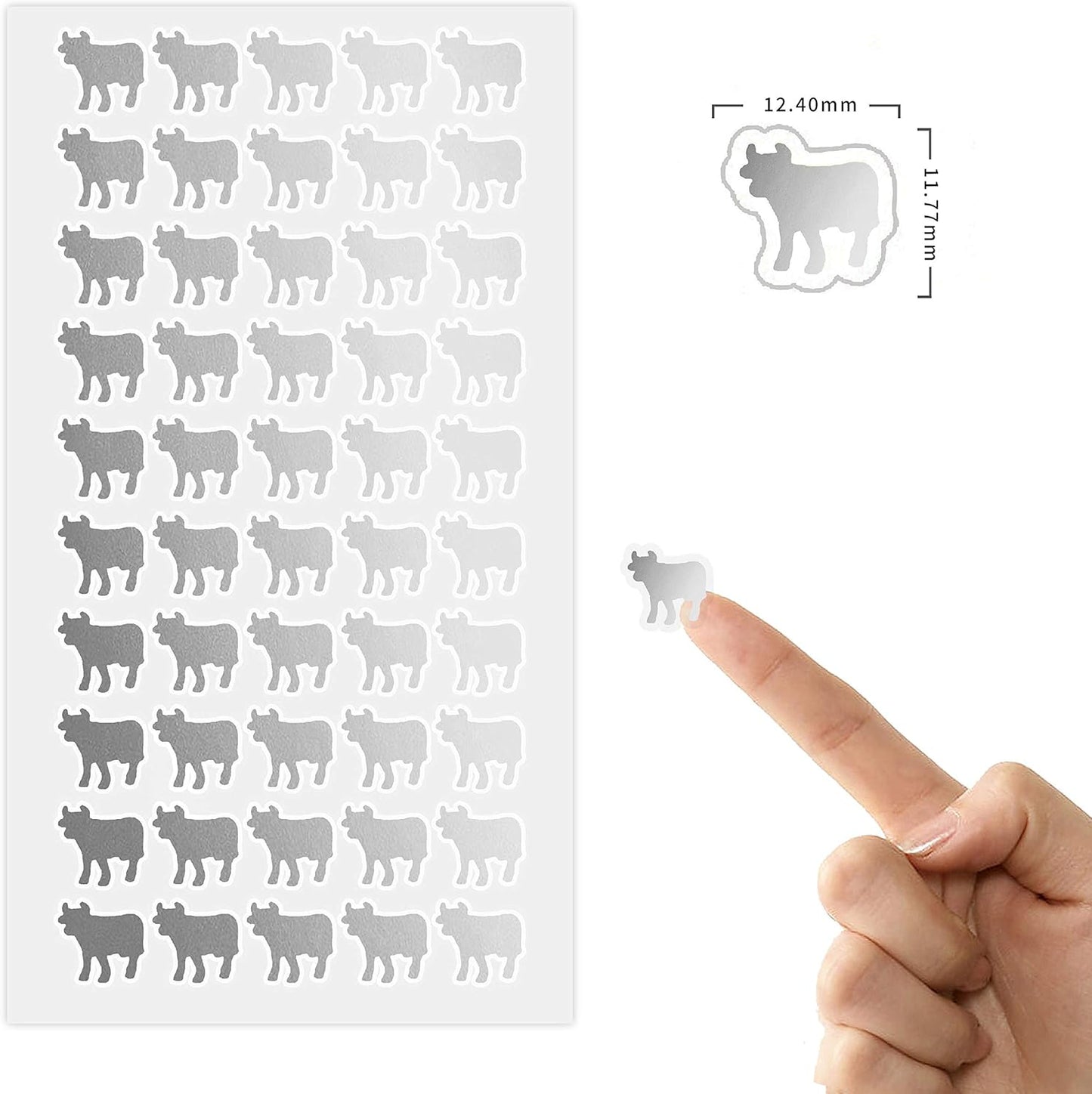 50 Wedding Meal Stickers - Food Identifier & Menu Choice Place Cards for Party Seating - Meal Option Indicator (Silver, Beef)