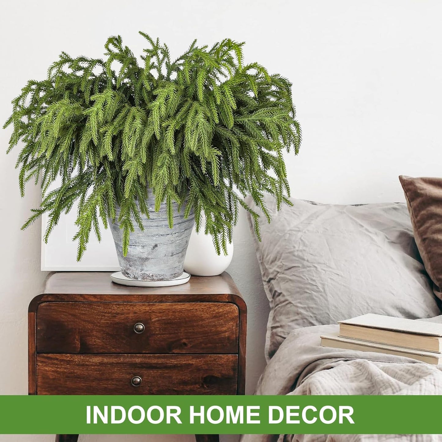 Artgar 30 Pcs Pine Branches - 18 Inch Artificial Green Pine Stem - Real Touch Christmas Greenery Pines Branches for DIY Flower Arrangement Home Indoor Christmas Decor