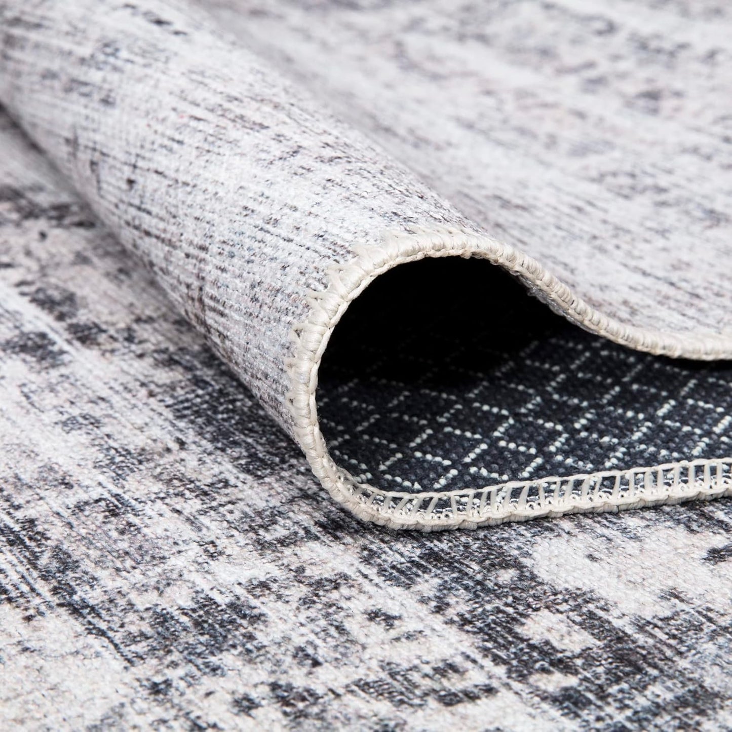 Bloom Rugs Washable Non-Slip 2' x 3' Rug - Gray/Charcoal/Blue Modern Abstract Area Rug for Living Room, Bedroom, Dining Room, and Kitchen - Exact Size: 2' x 3'