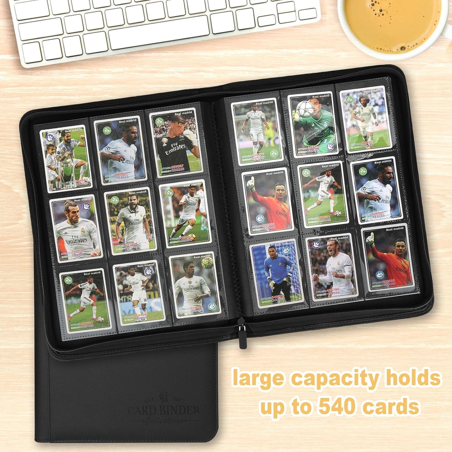 Trading Card Binder, Card Collection Binder Album Folder with 540 Side Loading Pockets, 9 Pocket Trading Card Album Folder for TGC,MTG, Baseball Cards, Yugioh