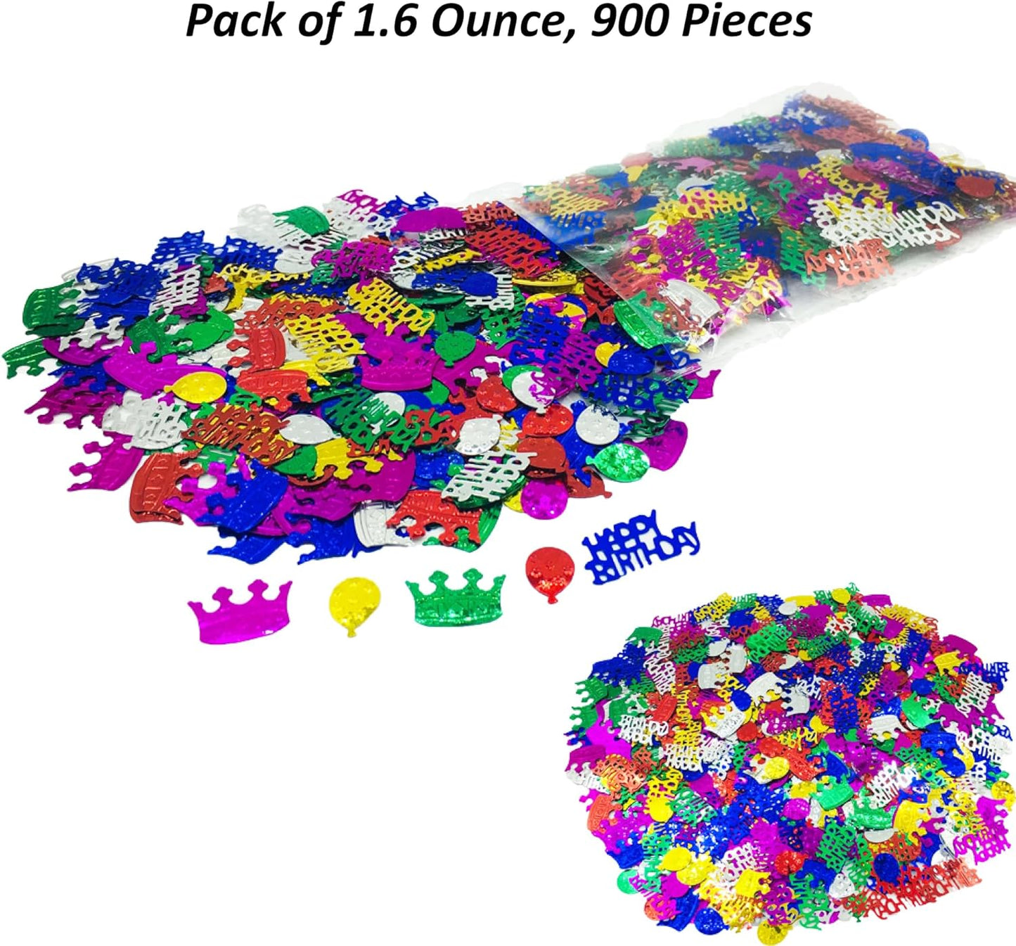 Confetti Happy Birthday Sequins Table Confetti Metallic Foil Sprinkles or DIY Multicolor Birthday Sequins Metallic for Birthday Party Supplies