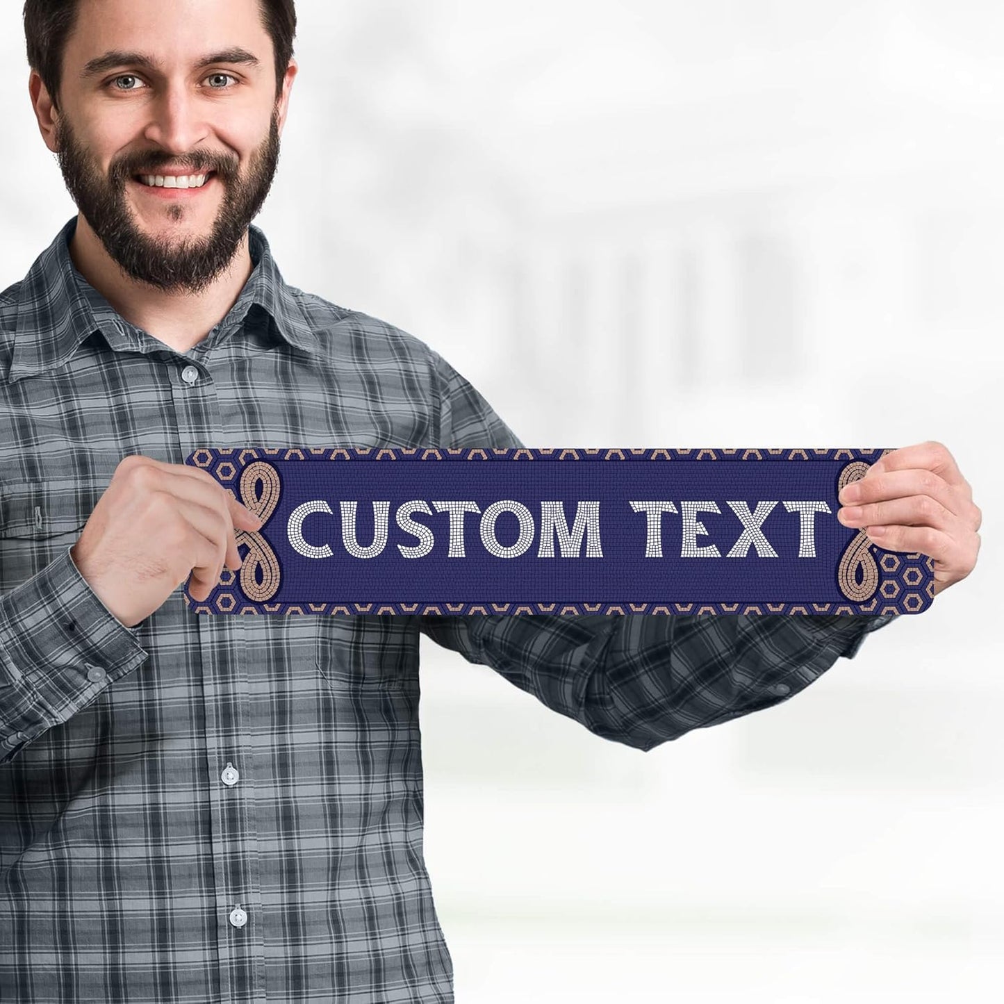 Custom Sign, Custom Street Sign, 11 Font Colors, 13 Font Styles, 4 Hole Options, 22 Sizes, 4x18 Inches, Rust Free DiBound, Fade Resistant, Made in USA by My Sign Center (Fauxsaic 1)