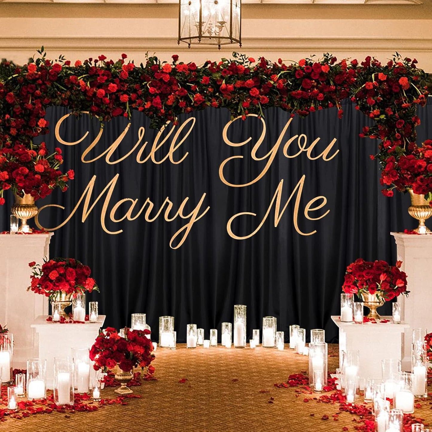 Black Backdrop Curtain for Party, Background Drapes Panels with Rod Pocket, Wrinkle Free Black Photo Curtains Backdrop Drapes Fabric Decoration for Wedding, Birthday Party Decor 5ft x 10ft, 2 Panels