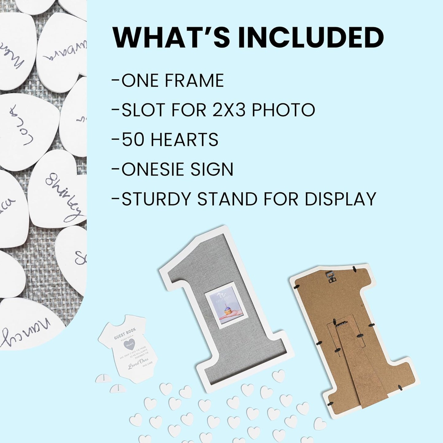 GLM Adorable First Birthday Decorations - Guest Book Alternative for a 1st Birthday Celebration, 1st Birthday Boy or Baby Girl 1st Birthday Decorations