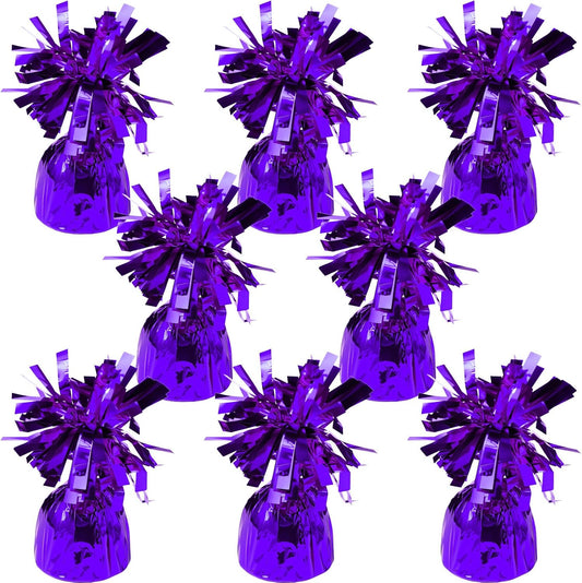 8 Pcs Purple Metallic Balloon Weights Holder Anchors Balloon Holder Weights for Helium Balloons Birthday Graduation Party Christmas Wedding Celebration Decoration (Purple)