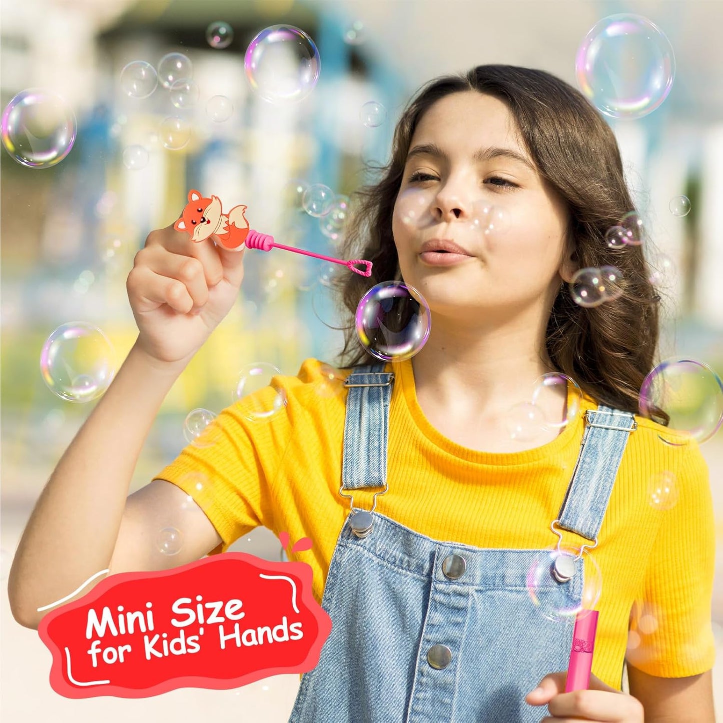 24 Jungle Animal Party Favors Bubble Wands for Kids, Lion Fox Zebra Giraffe Safari Mini Bubbles Wand Toys, Woodland Theme Birthday Party Supplies Goodie Gift Bag Stuffers Pinata Classroom Prizes