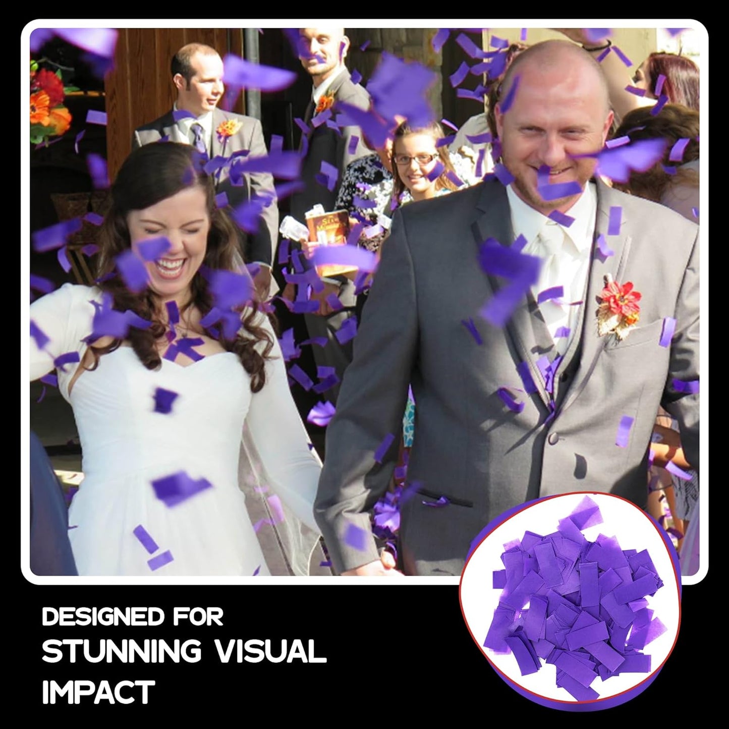 Ultimate Confetti, Purple Biodegradable Confetti - Rectangular Fluttering Tissue Paper Confetti for Cannon and Launcher use – Best for Gender Reveal, Parties, Concerts and Weddings - 20 lb, 320 oz