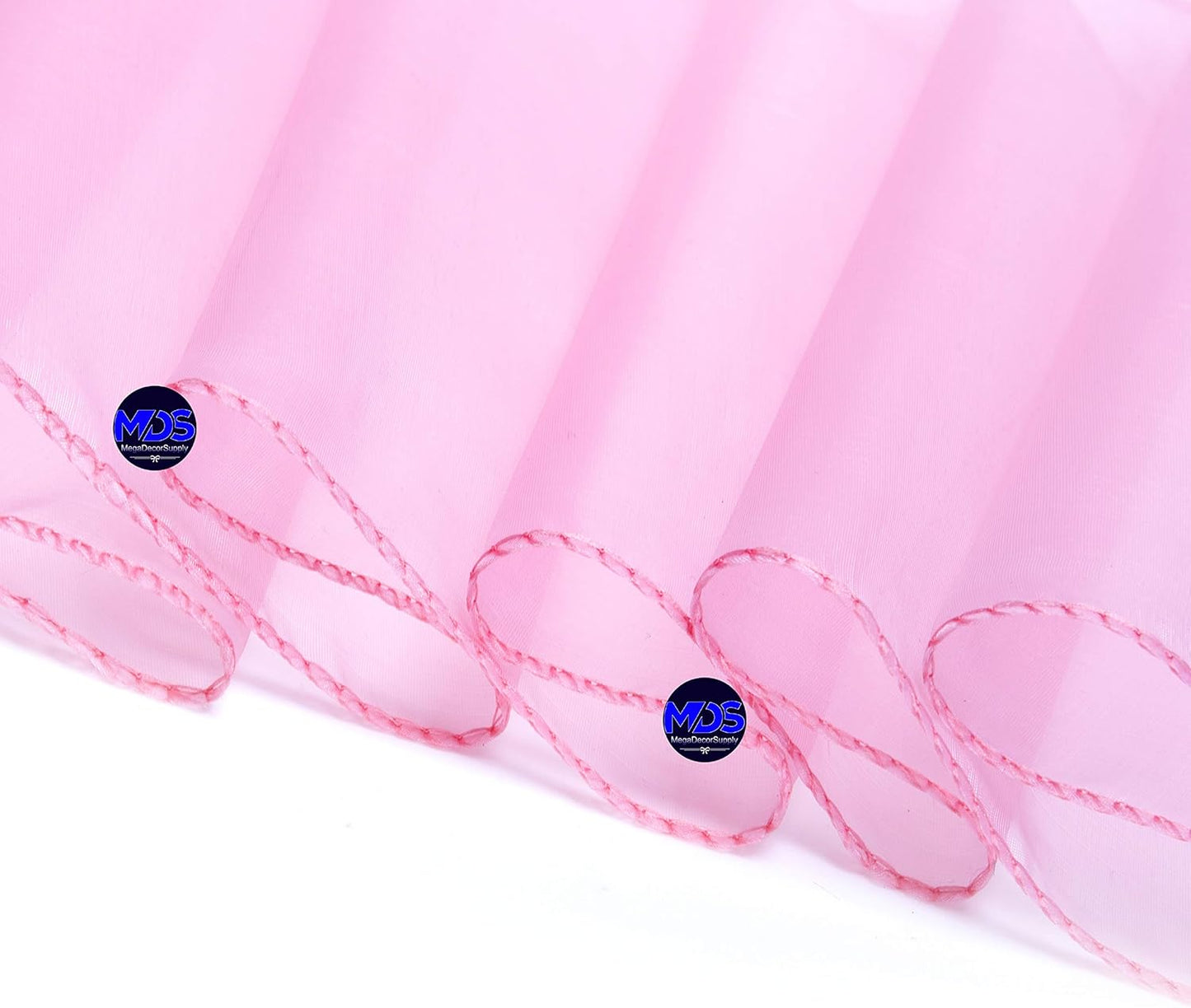 MDS Pack of 50 PCS Organza Chair Sashes Wider Dining Chair Bows Ribbon Tie Back for Wedding Party Birthday Bridal Shower Reception Event Banquet Home Chair Cover Decoration - Blush Pink