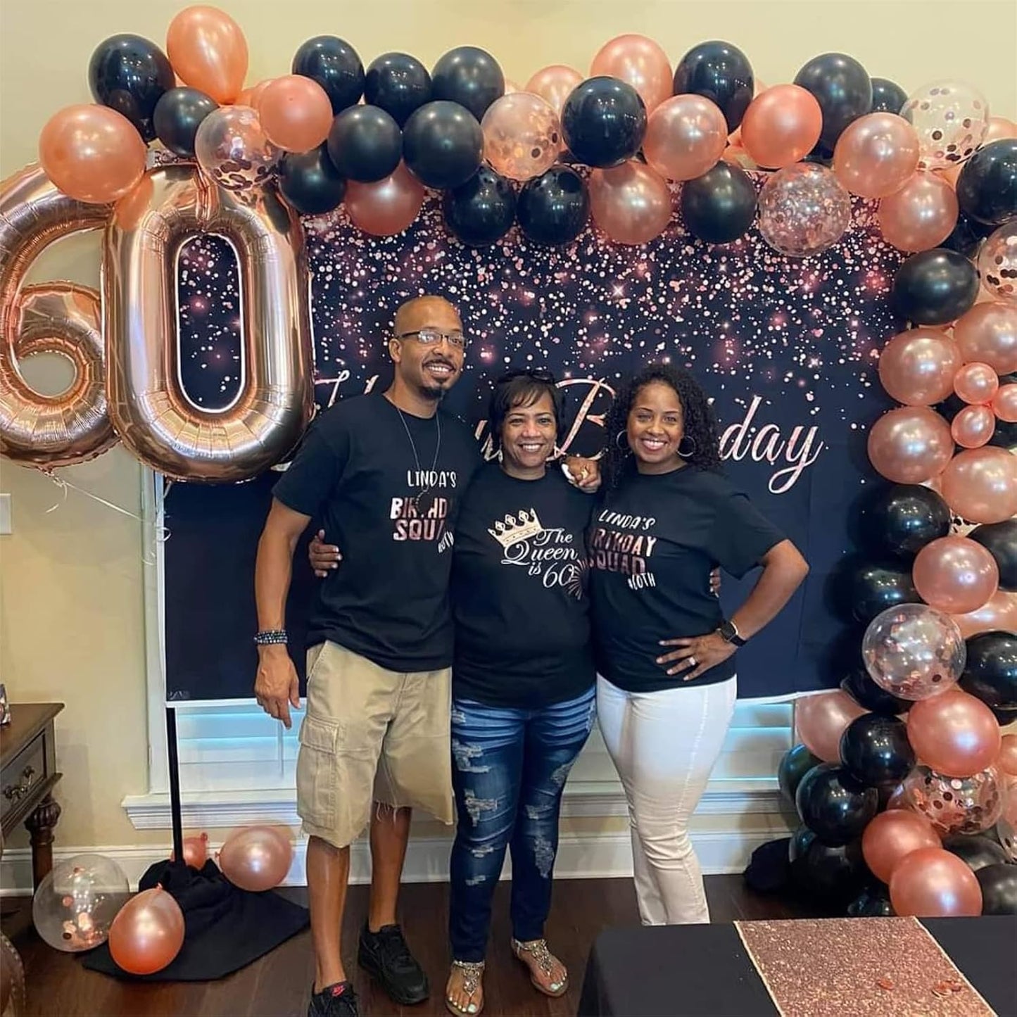 Metallic Rose Gold & Black Pearl Balloons - 60 Pcs Matte Latex Confetti Balloons for Women, Girls, Baby Showers & Weddings