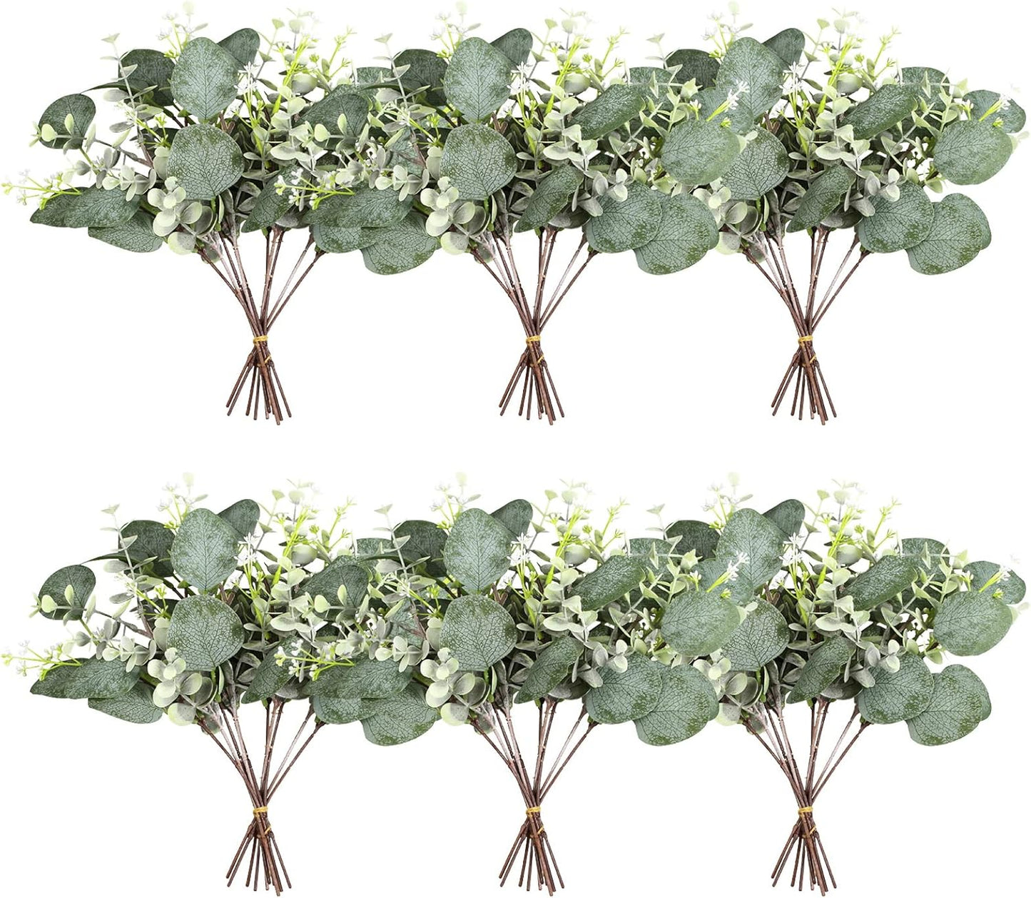 40 Pcs Artificial Greenery Eucalyptus Stem Silver Dollar Leaves Baby Eucalyptus Leaves Suitable for Family Wedding Vase Centerpieces Bouquet Flower Arrangement