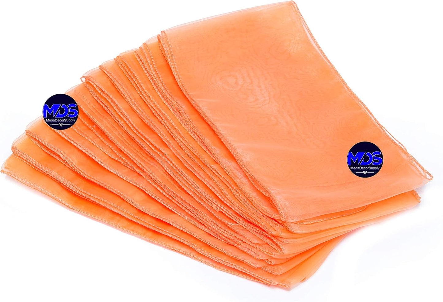 MDS Pack of 125 PCS Organza Chair Sashes Wider Dining Chair Bows Ribbon Tie Back for Wedding Party Birthday Bridal Shower Reception Event Banquet Home Chair Cover Decoration - Peach