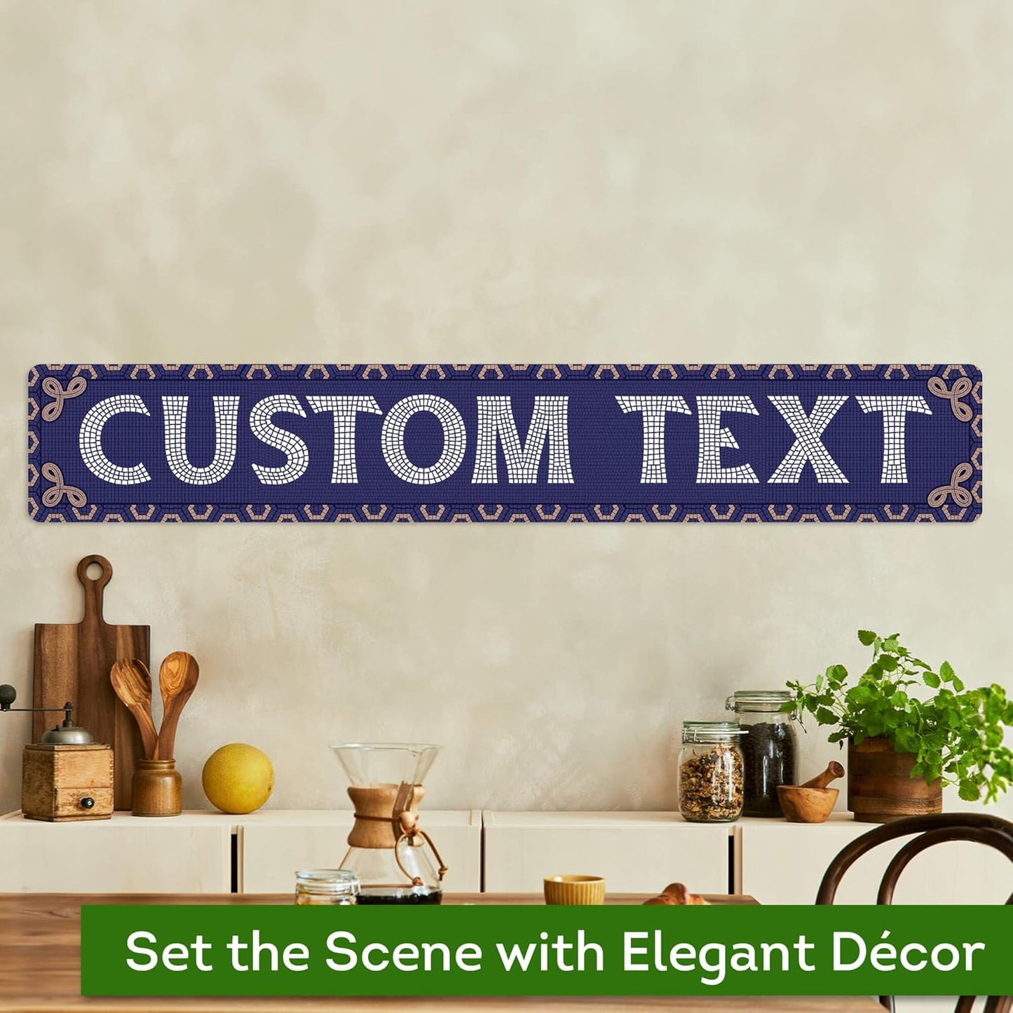 Custom Sign, Custom Street Sign, 11 Font Colors, 13 Font Styles, 4 Hole Options, 22 Sizes, 6x36 Inches, Rust Free DiBound, Fade Resistant, Made in USA by My Sign Center (Fauxsaic 1)