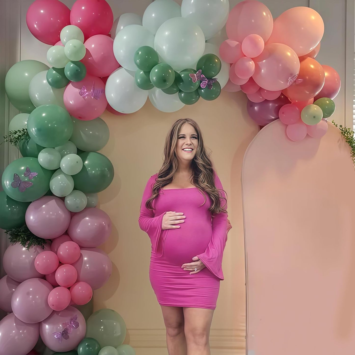 Fairy Balloon Arch Kit 120Pcs Sage Green Pink Purple Balloons Garland Dusty Green Lavender Lilac Birthday Party Balloons for Girls Butterfly Garden Wildflower Floral Bridal Baby Shower Decorations