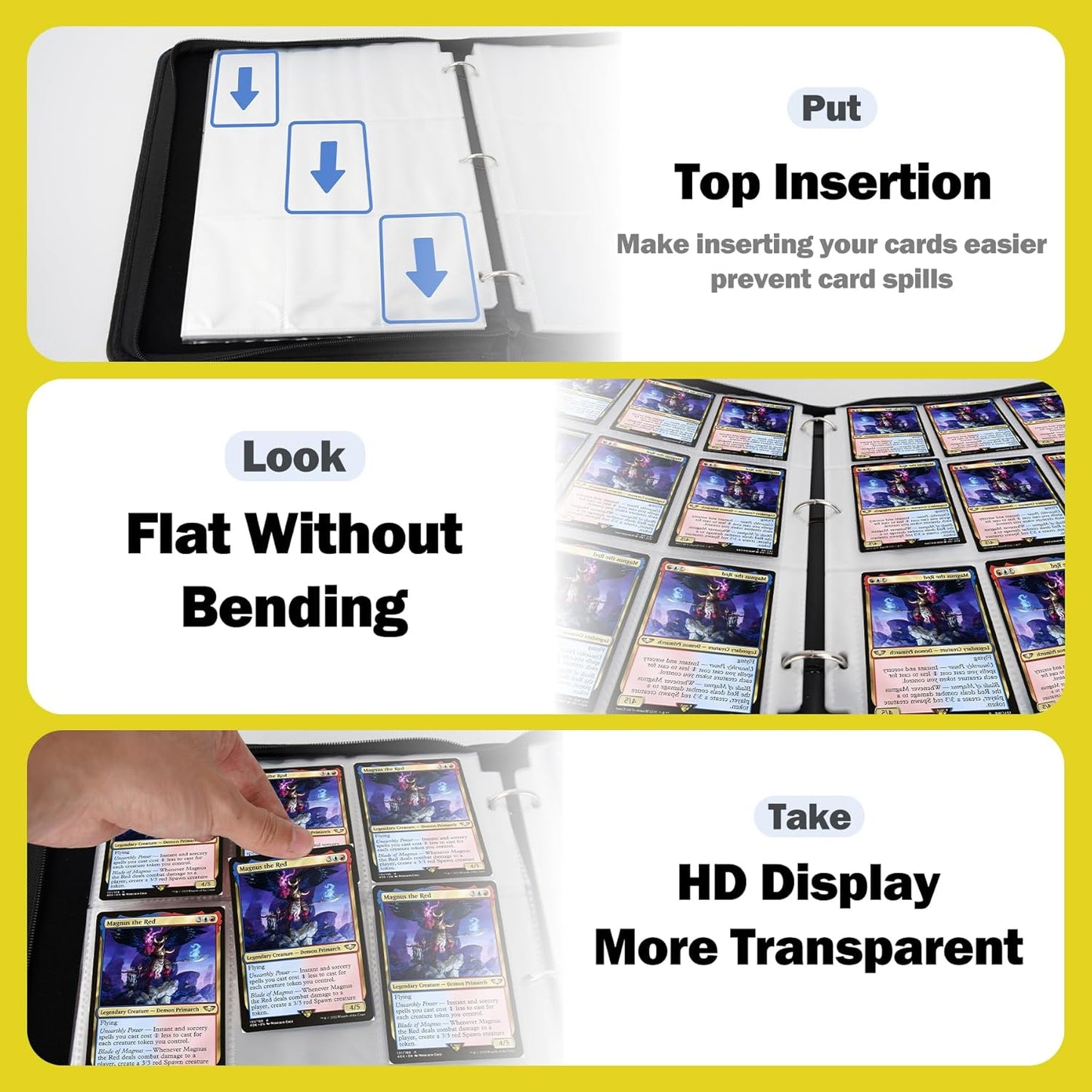 9 Pocket Card Binder for MTG/YGO/PTCG/Game Cards, Holds 900 Cards,Premium Collector Card Album for Standard Cards,Toys Gifts for Kids(MTG)