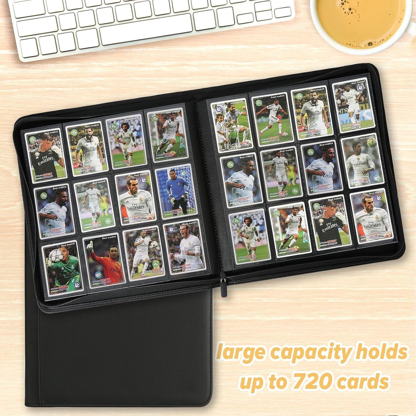 Trading Card Binder 12 Pocket, 720 Pockets Card Binders, Card Collection Binder, Card Album Folder for MTG, TCG, Sports Cards, Game Cards (Black)