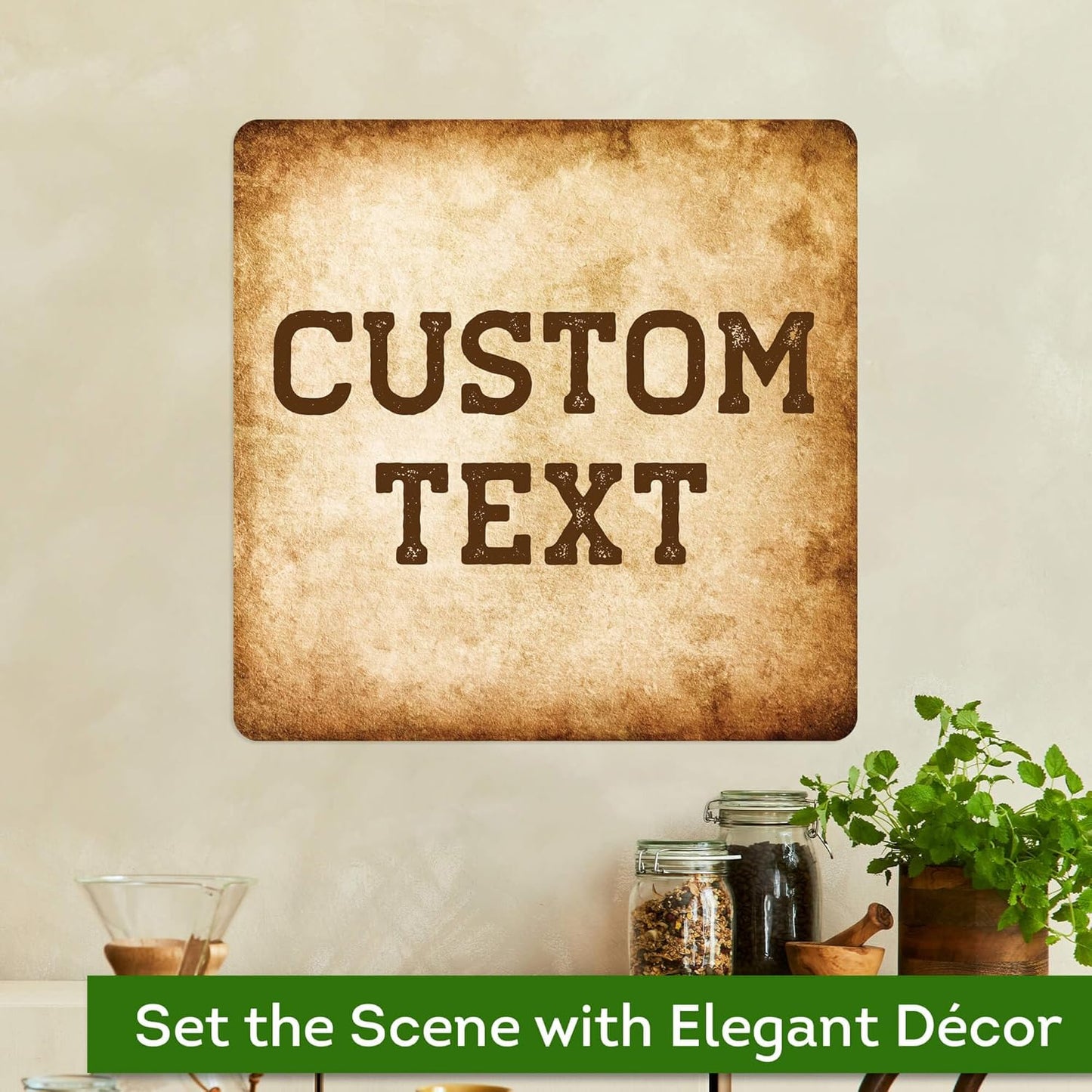 Custom Sign, Custom Street Sign, 11 Font Colors, 13 Font Styles, 4 Hole Options, 22 Sizes, 18x18 Inches, Rust Free DiBound, Fade Resistant, Made in USA by My Sign Center (Vintage)