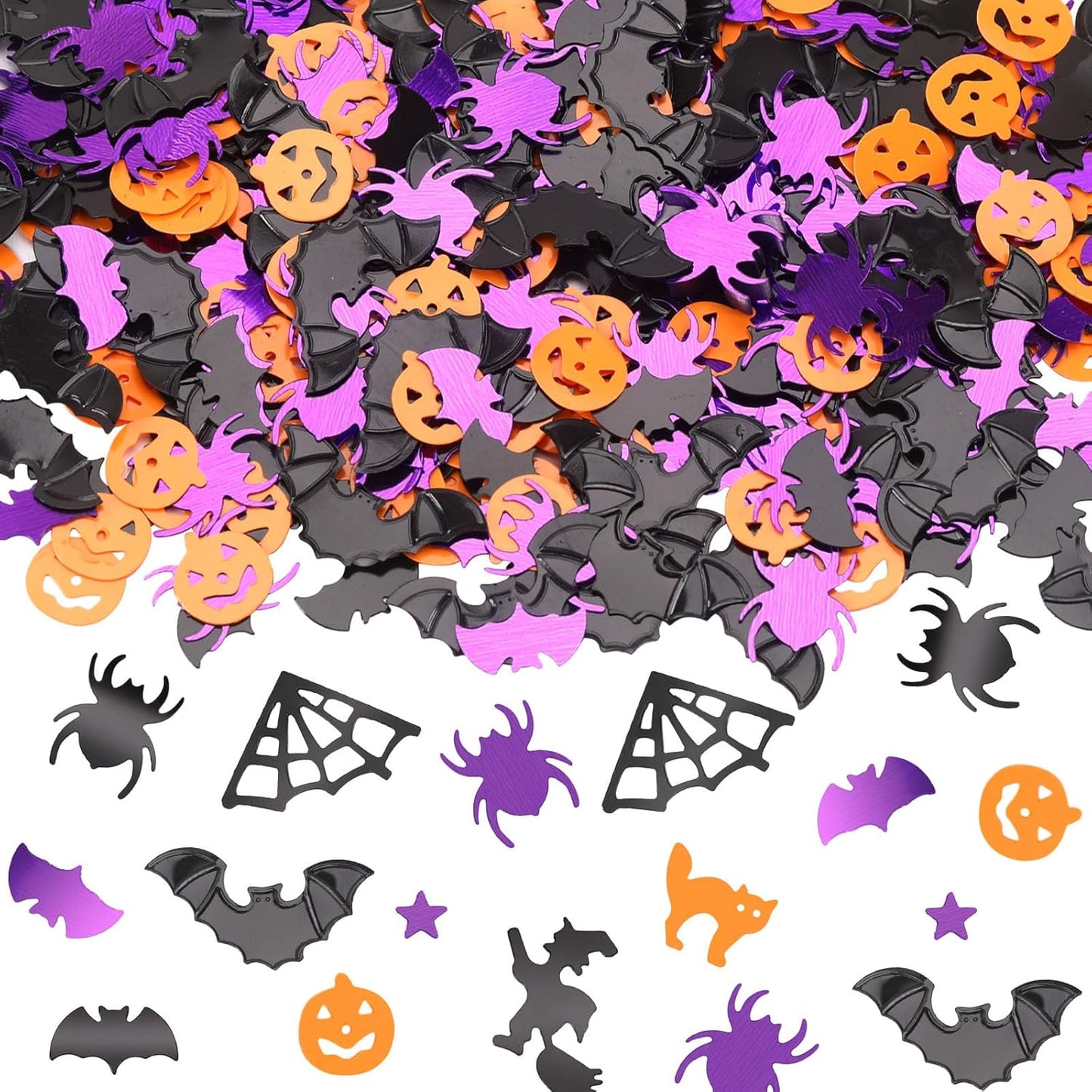 MARFOREVER Halloween Confetti Glitter Table Decorations Party Scatter Table Sprinkles Bats Spider Pumpkin for Halloween Party Supplies Decor