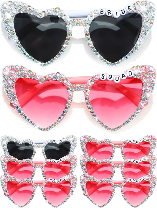 6 Pcs Bride Sunglasses Bachelorette Sunglasses Party Favors for Bridesmaids for Wedding Party Bride to Be Gifts