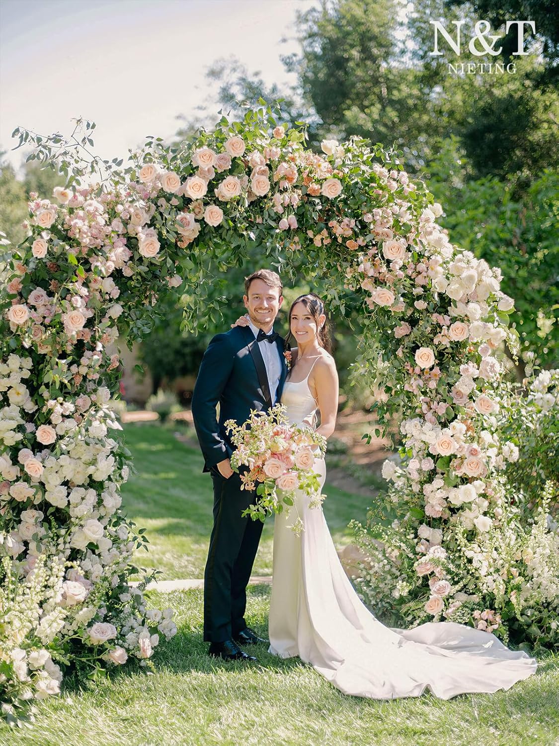 N&T NIETING Artificial Flowers, 50Pcs Fake Flowers Roses Perfect for DIY Wedding Bouquets Centerpieces Bridal Shower Party Home Flower Arrangement Decorations, Blush