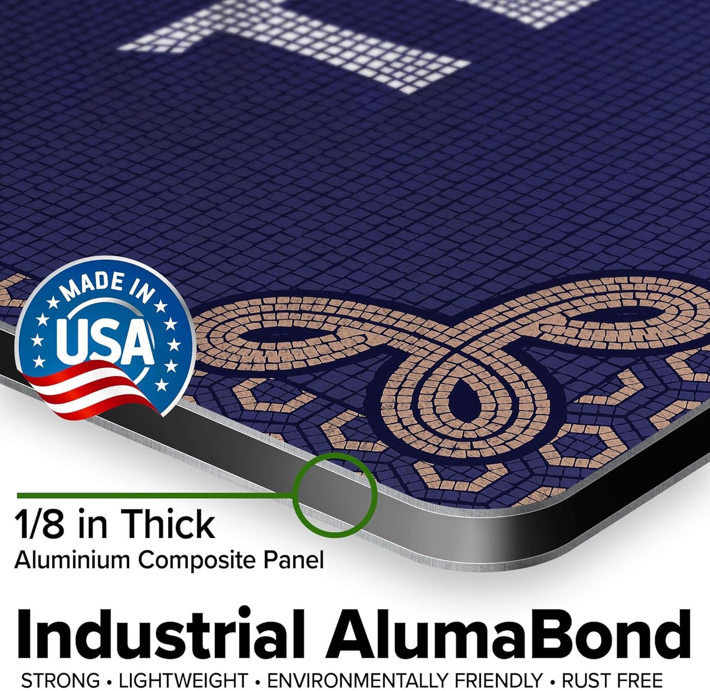 Custom Sign, Custom Street Sign, 11 Font Colors, 13 Font Styles, 4 Hole Options, 22 Sizes, 18x18 Inches, Rust Free DiBound, Fade Resistant, Made in USA by My Sign Center (Fauxsaic 1)