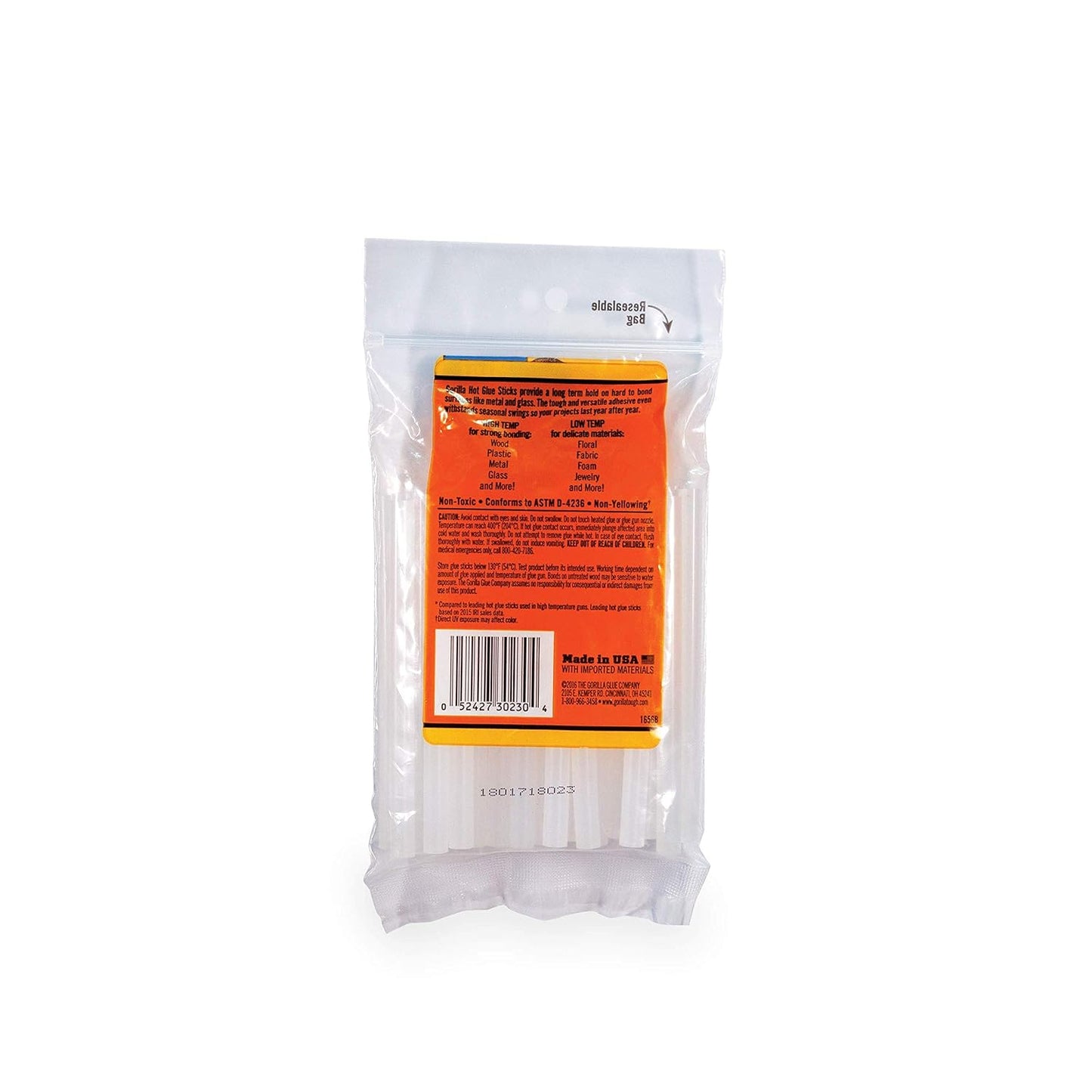 Gorilla Hot Glue Sticks, Clear Glue, Mini Size 4" Long x 0.27" Diameter, 30 Count (Pack of 12) - Safe for All Temperatures with Extended Working Time