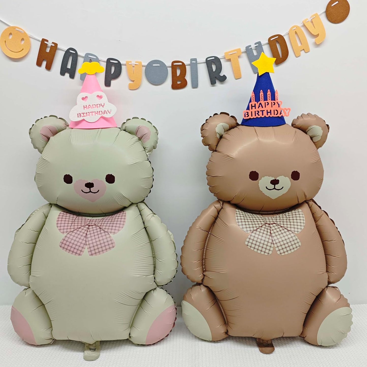 Matte teddy bear balloons Decorations 2PCS Foil Mylar Balloons Little Bear Theme Party Supplies Jungle Safari Theme Baby Shower Birthday Party Decorations