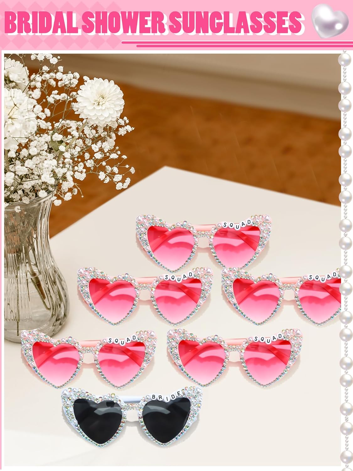 6 Pcs Bride Sunglasses Bachelorette Sunglasses Party Favors for Bridesmaids for Wedding Party Bride to Be Gifts