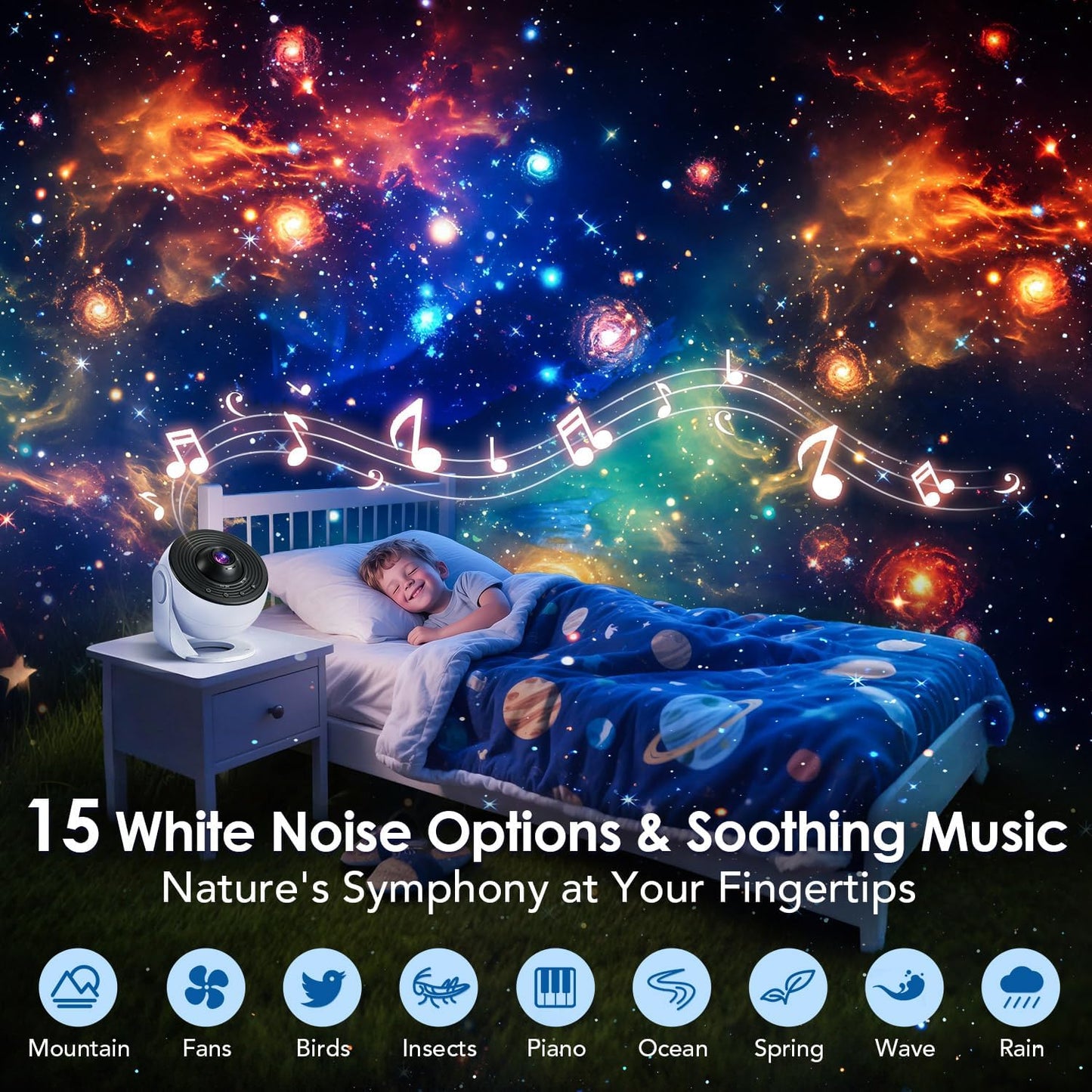 Galaxy Projector for Bedroom【Pro Max】, Upgraded 4K HD Planetarium Projector with 13Film Discs, 15White Noise Machine&Bluetooth Speaker Star Projector,Remote,Room Decor Gifts for Adults Kids